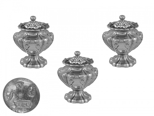 Set of 3 Indian Colonial Casters Circa 1860